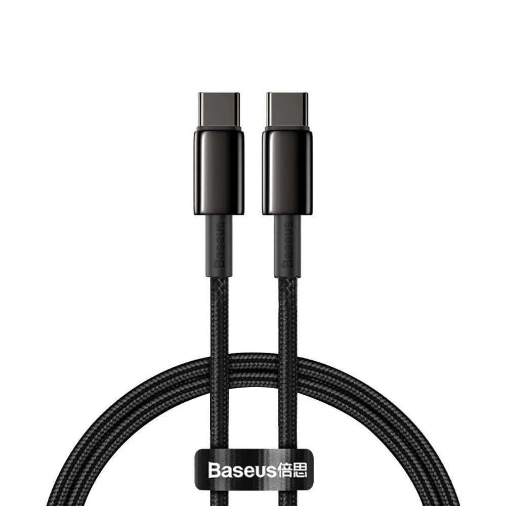 Baseus Tungsten USB 2.0 Cable USB-C male - USB-C 100W PD Μαύρο 1m CATWJ-01 - Image 1