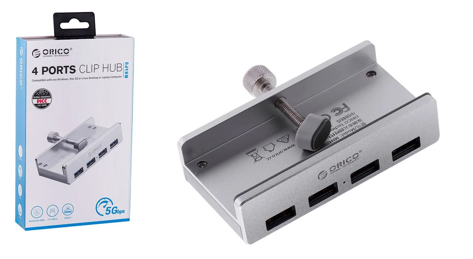 Orico Hub 4 Θυρών USB 2.0 με σύνδεση USB-A Γκρι MH4PU-SV-BP - Image 1