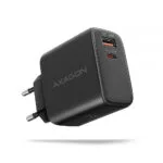 Axagon Φορτιστής Χωρίς Καλώδιο GaN με Θύρα USB-A και Θύρα USB-C 45W Power Delivery / Quick Charge 3.0 / Quick Charge 4.0 Μαύρος (ΑCU-ΡQ45)