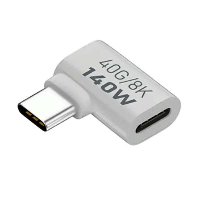 Usb 3.1 Type-c To Type-c 40gbps 8k Transmission Adapter 140w 5a Charge Specification:type-c Male To Female Side Bend - Image 1