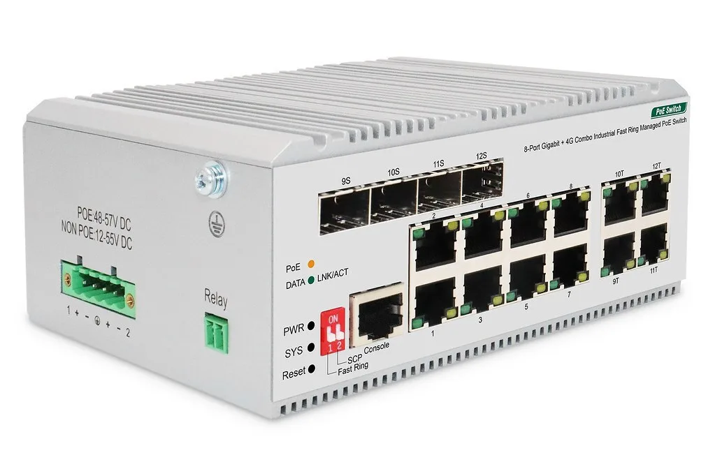 Digitus DN-651139 Managed L2 PoE Switch με 8 Θύρες Gigabit (1Gbps) Ethernet και 4 SFP Θύρες - Image 1
