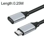 Conceptronic Braided USB 2.0 Cable USB-C male - USB-C female 100W PD Χρυσό 0.25m 10Gbps