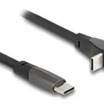 DeLock Flat / Braided USB 2.0 Cable USB-C male - USB-C 60W PD Μαύρο 1m 80751