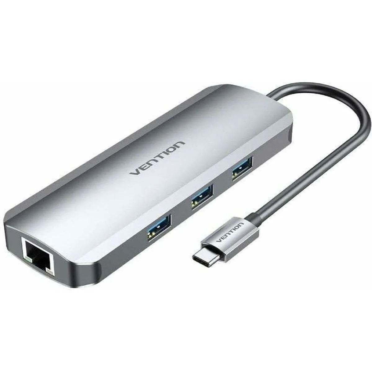 Vention Hub 10 Θυρών USB 3.2 με σύνδεση USB-C / USB-A / Ethernet Ασημί TOLHB - Image 1
