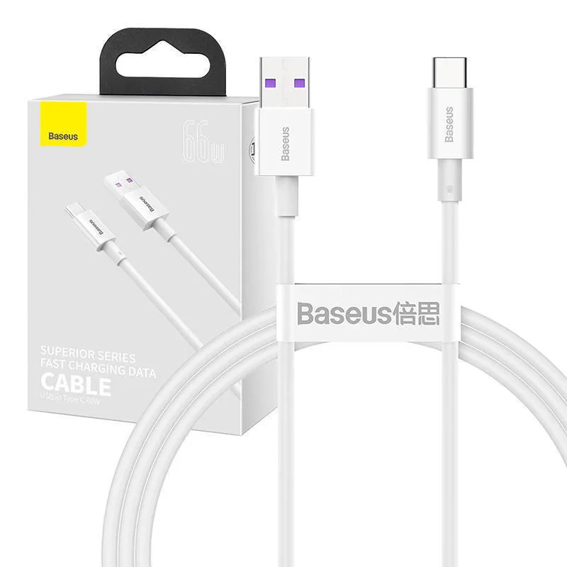 Baseus Superior Series USB 2.0 Cable USB-C male - USB-A 66W PD Λευκό 1m CATYS-02 - Image 1