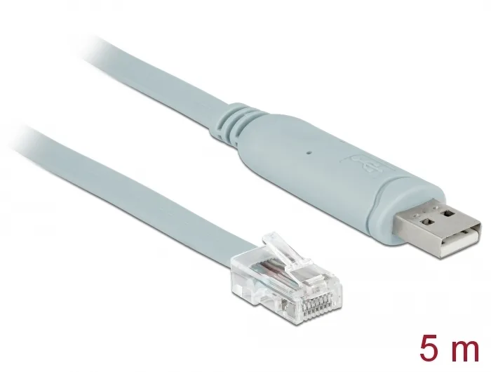 DeLock USB 2.0 Cable USB-A male - RJ45 Γκρι 5m 63308 - Image 1
