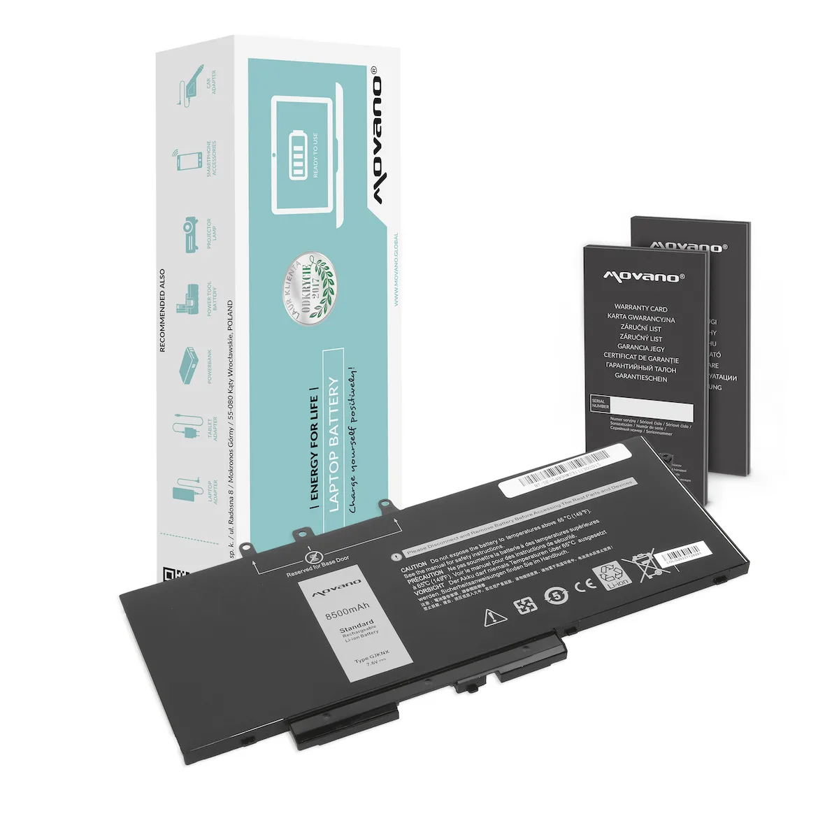 Movano Συμβατή Μπαταρία για Dell Latitude 5490, 5590 με 8500mAh (BT/DE-5490H) - Image 1