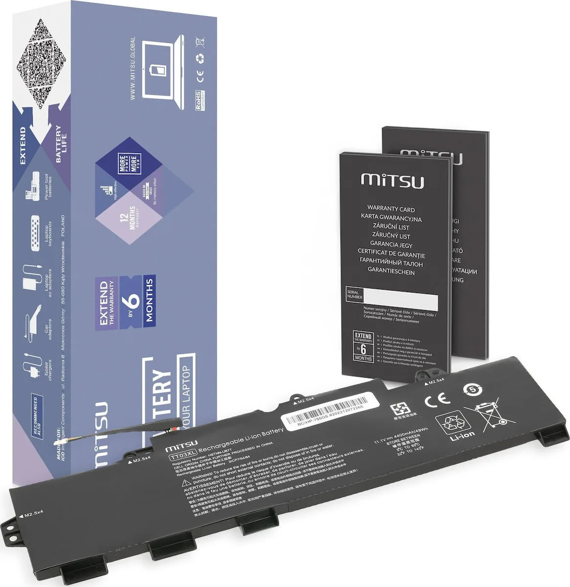 Mitsu Συμβατή Μπαταρία για HP EliteBook 755, 850 G5, 850 G6 με 4400mAh (BC/HP-755G5) - Image 1