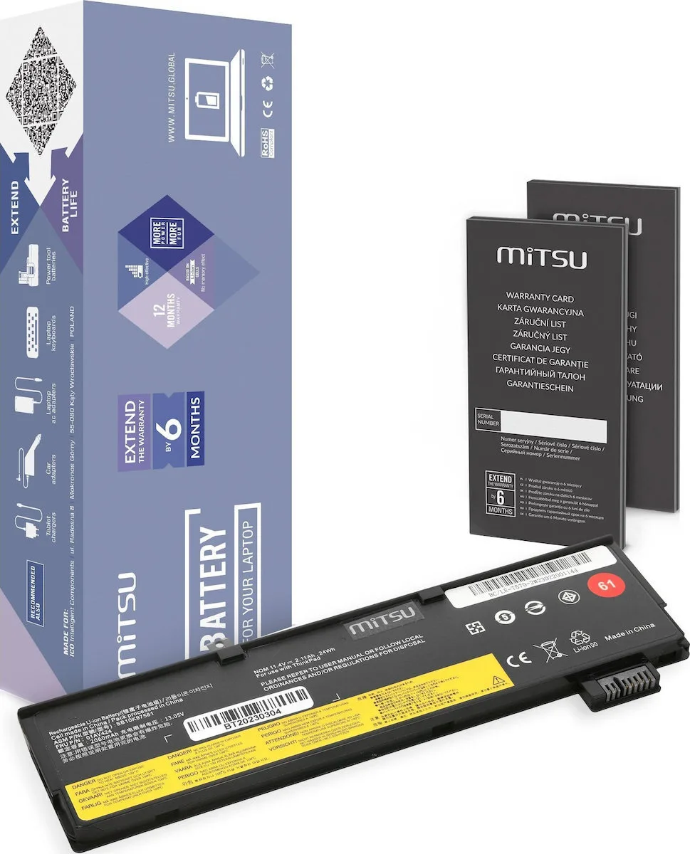 Mitsu Συμβατή Μπαταρία για Lenovo ThinkPad T470, T570 με 2140mAh (BC/LE-T570-2) - Image 1