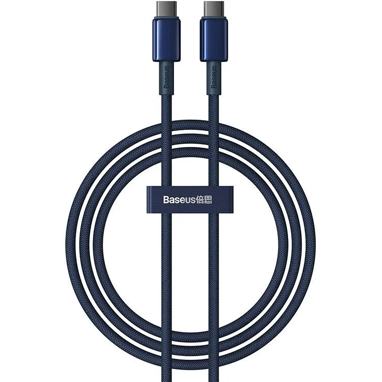 Baseus Tungsten USB 2.0 Cable USB-C male - USB-C 100W PD Μπλε 1m P10319800321-03 - Image 1