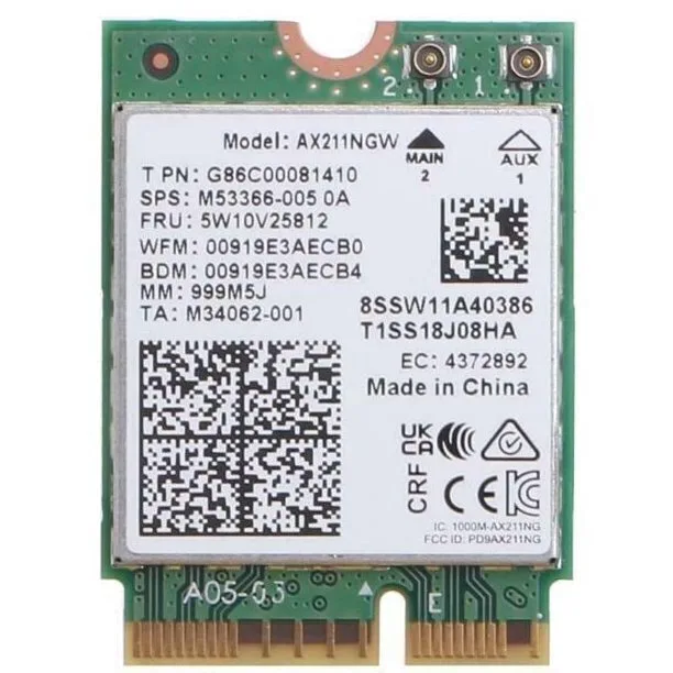 Intel M.2 Ασύρματη Κάρτα Δικτύου Wi‑Fi 6 (2400Mbps) Μini PCI-e AX211.NGWG - Image 1