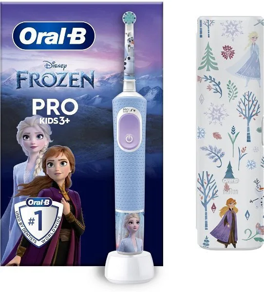 20240430103424_oral_b_ilektriki_odontovourtsa.jpeg Oral-B Vitality Pro Παιδική Ηλεκτρική Οδοντόβουρτσα με Χρονόμετρο για 3+ Χρονών Frozen με Θήκη Ταξιδίου - Image 1