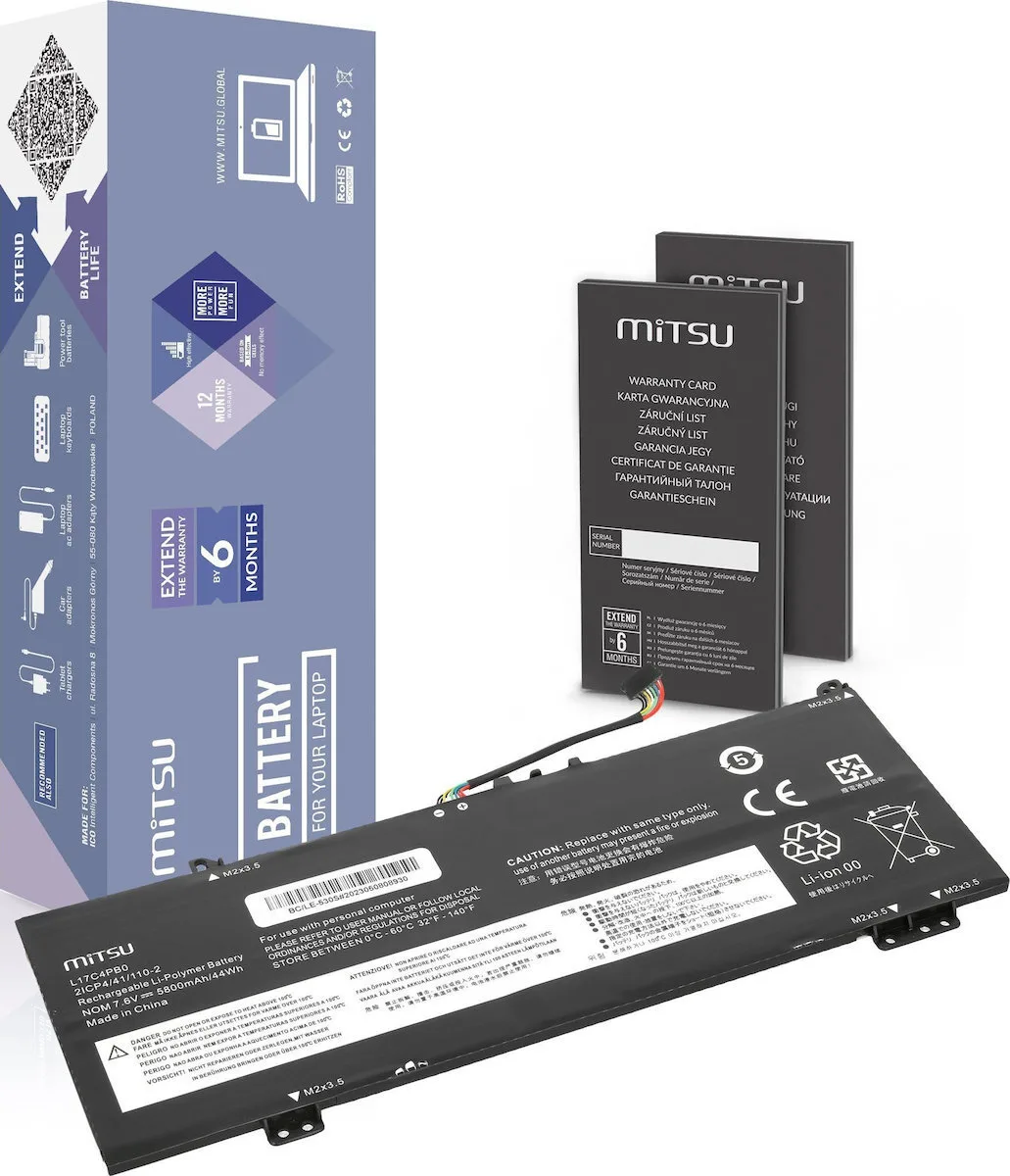 Mitsu Συμβατή Μπαταρία για Lenovo Yoga / IdeaPad Lenovo Yoga 530-14IKB (BC/LE-530S) - Image 1