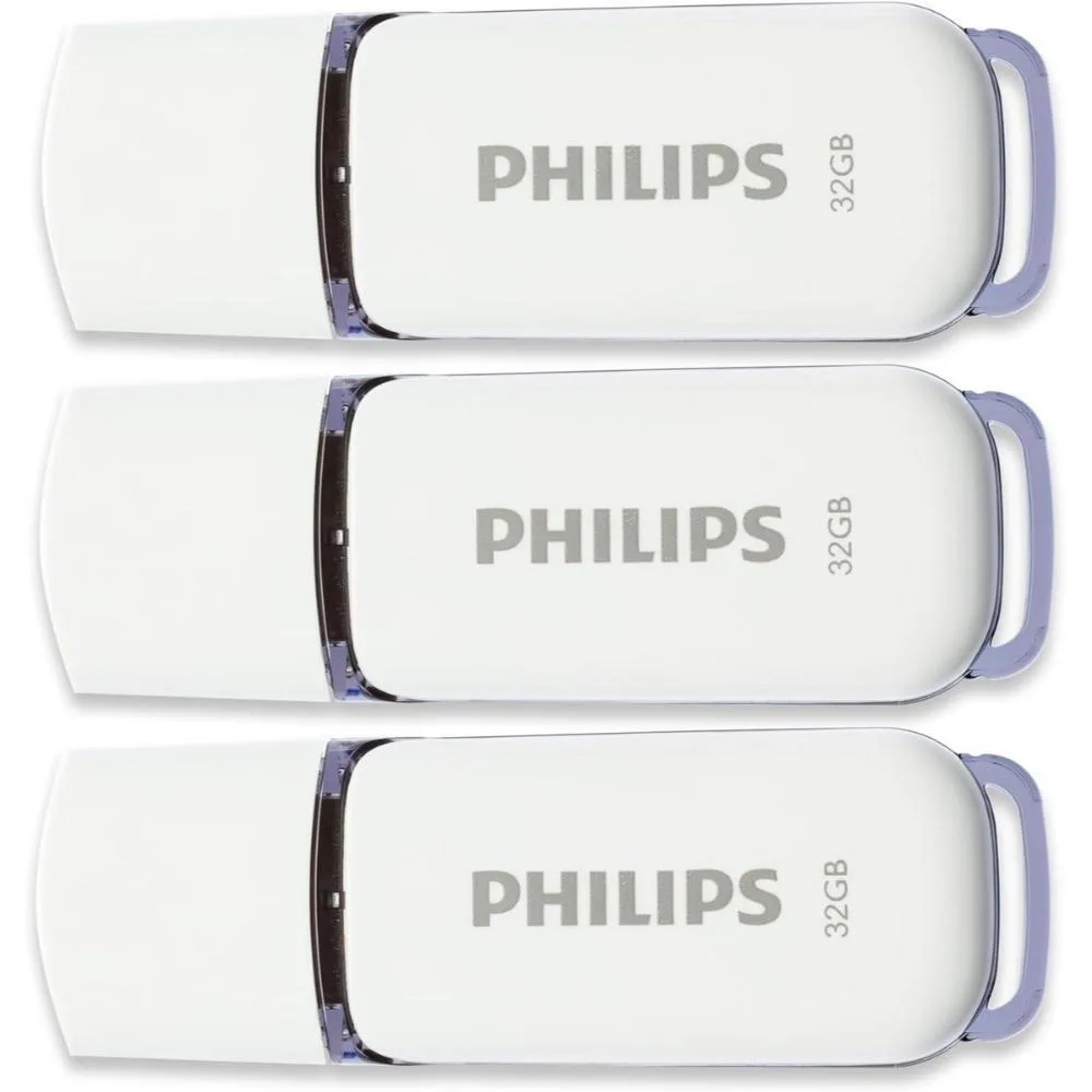 20240513125725_philips_snow_pack_32gb_usb_2_0_stick_leyko.jpeg Philips Snow Edition 32GB USB 2.0 Stick 3τμχ Λευκό - Image 1