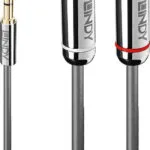 Lindy Καλώδιο Ήχου 3.5mm male - 2x RCA male Ασημί 0.5m 35332
