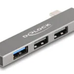 DeLock Hub 4 Θυρών USB 3.0 με σύνδεση USB-C Γκρι 64274