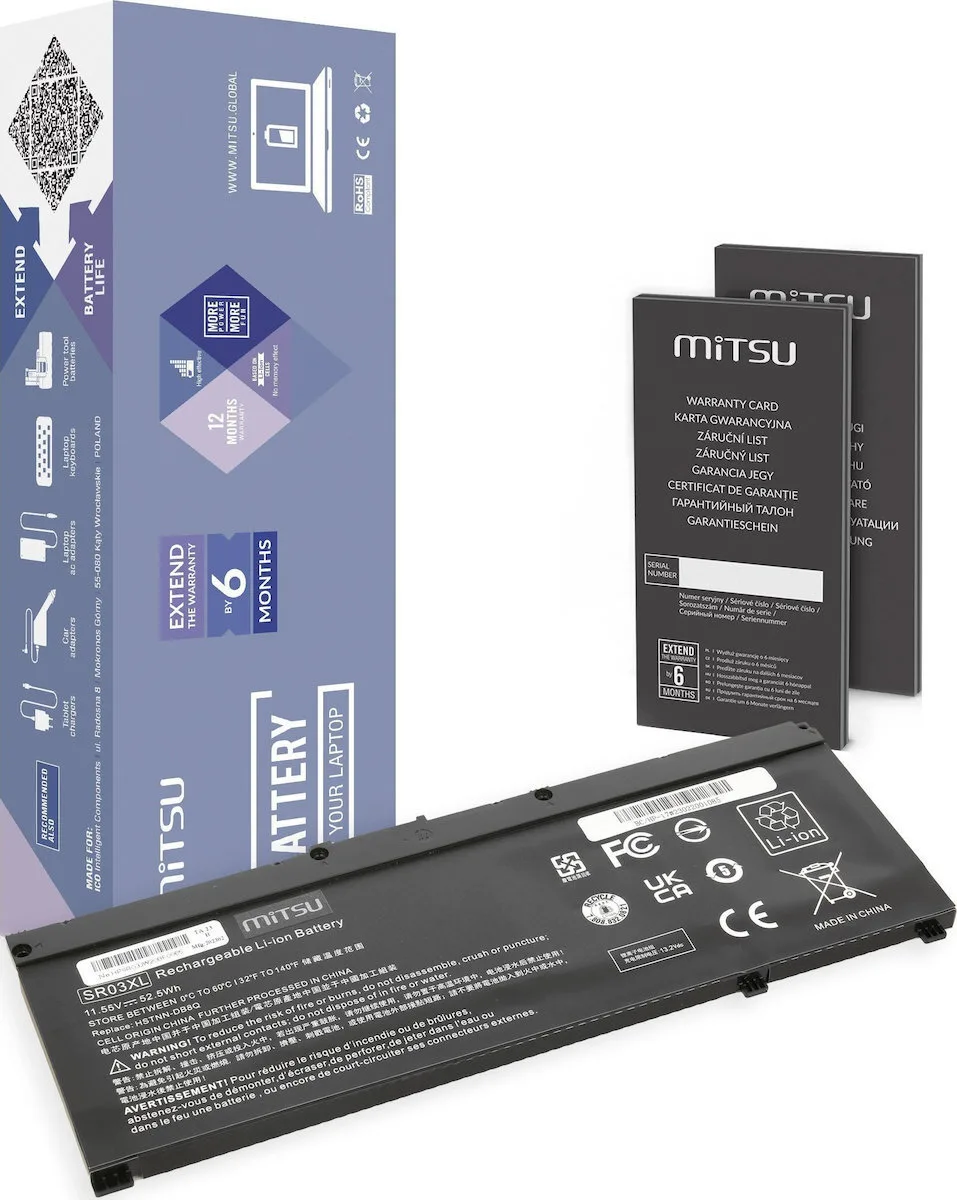 Mitsu Συμβατή Μπαταρία για HP Omen / Pavilion HP Gaming 15, HP Gaming 17, HP Omen 15-DC με 4545mAh (BC/HP-17) - Image 1