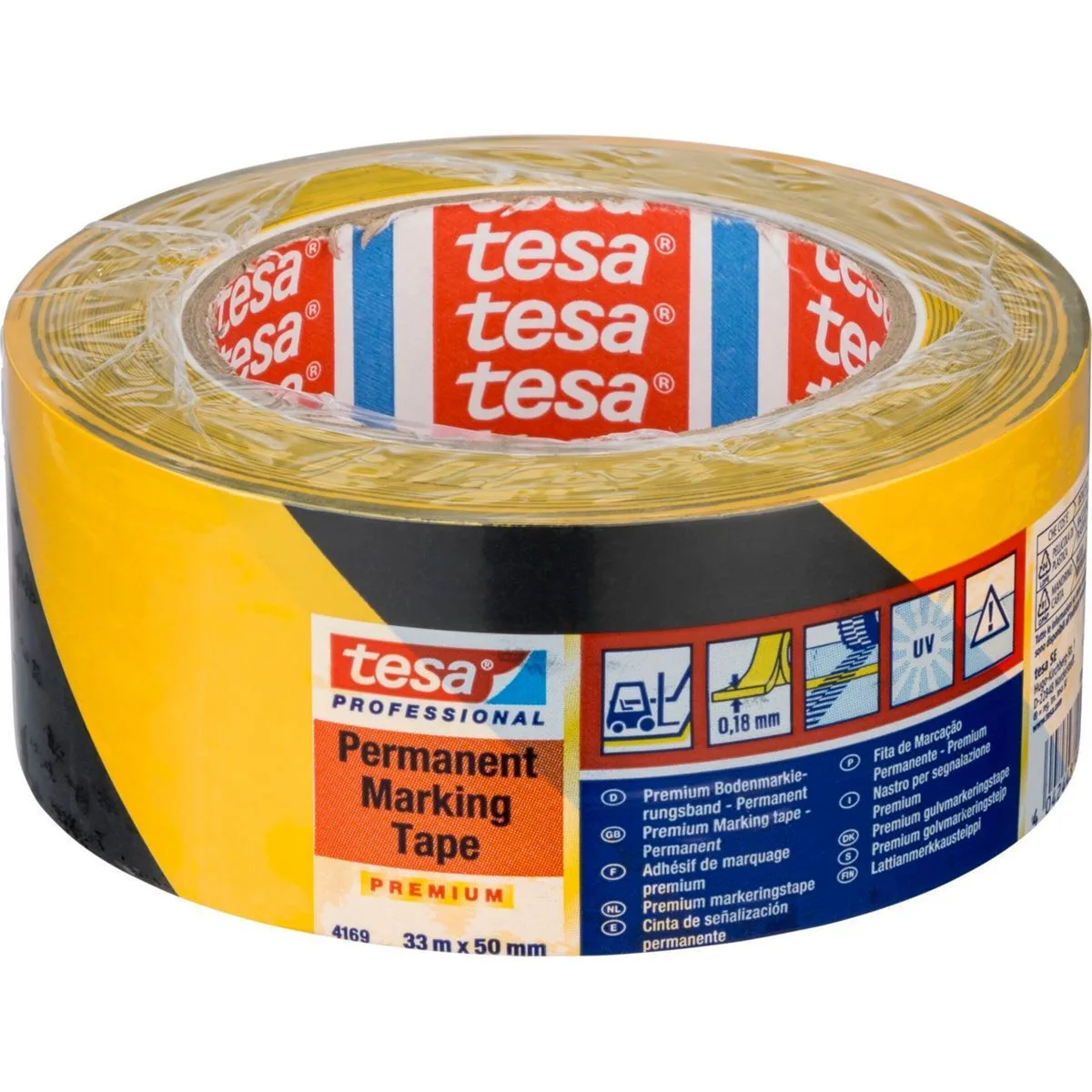Tesa Floor Marking Tape 66mx50mm Prem.prof.bl/yell 04169 - Image 1