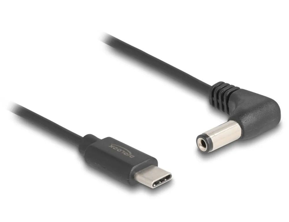 Καλώδιο Usb Power Delock 85398 90° Angled Usb-c Male Dc 5.5 X 2.1 Mm 5v 1.5m Black 85398 - Image 1