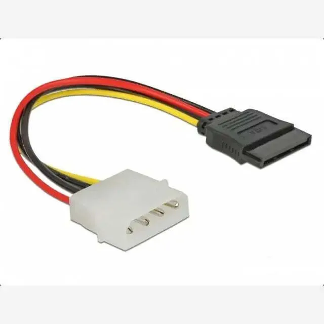20240628121637_delock_molex_4_pin_to_sata_15_pin_cable_12_cm.jpeg Delock Molex 4 Pin To Sata 15 Pin Cable 12 Cm - Image 1