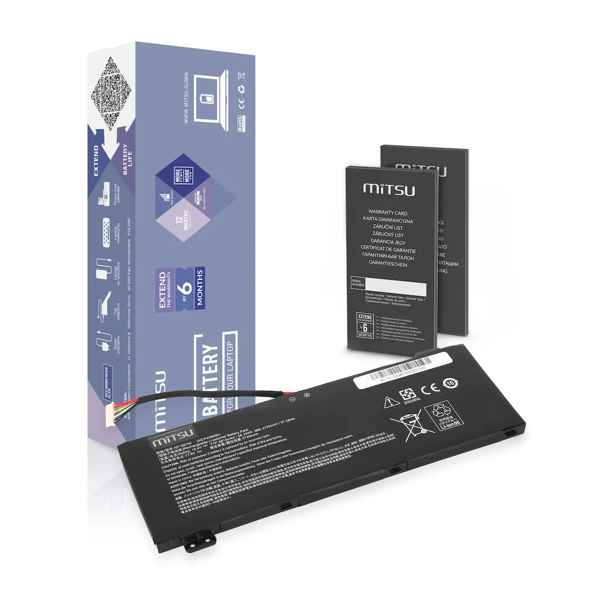Mitsu Συμβατή Μπαταρία για Acer Predator Acer Predator Helios 300, Nitro 5 7 με 3815mAh BC/AC-330 - Image 1