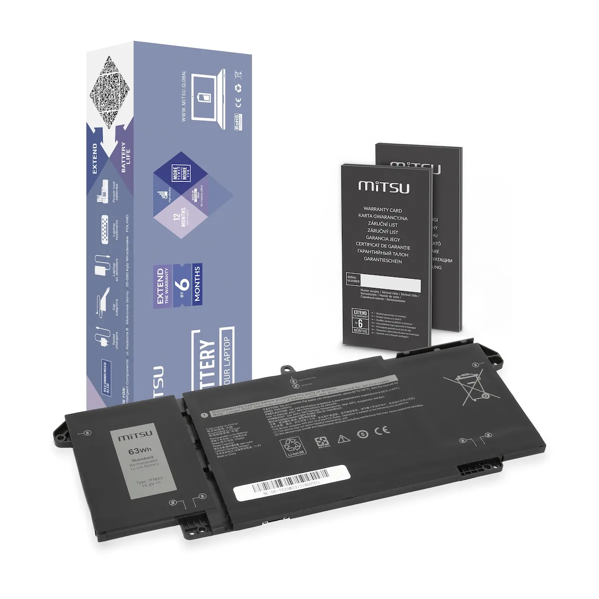 Mitsu Συμβατή Μπαταρία για Dell Latitude Dell Latitude 5320, 7320, 7520 με 3600mAh BC/DE-7520 - Image 1