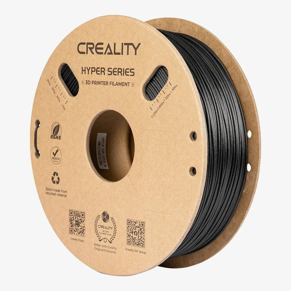 Creality3D Hyper PLA-CF 3D Printer Filament 1.75mm Μαύρο 1kg 2.35.71.01.039 1τμχ (Spool) - Image 1