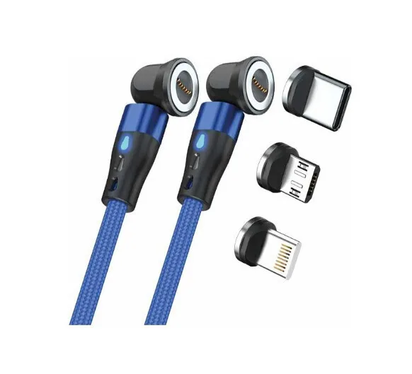 RealPower Magnetic USB to Lightning / Type-C / micro USB Cable Μπλε 1m (439652) - Image 1