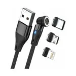 RealPower Magnetic USB to Lightning / Type-C / micro USB Cable Μαύρο 1m (439631)