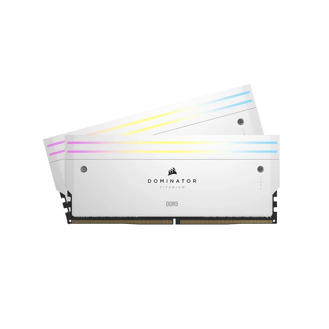 Corsair Dominator Titanium RGB XMP White DDR5 64GB RAM με 2x32GB Modules και Ταχύτητα 6400 για Desktop CMP64GX5M2B6400C32W - Image 1