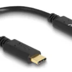 DeLock USB 2.0 Cable USB-C male - USB-C PD Μαύρο 0.15m 85356