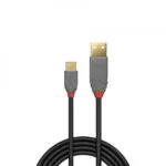 Lindy Anthra Line USB 2.0 Cable USB-C male - USB-A Μαύρο 1m 36886