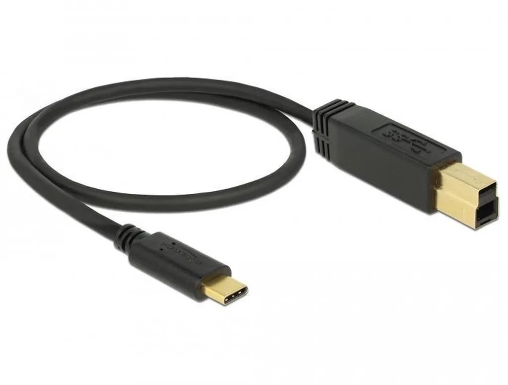 DeLock Cable USB 3.1 Cable USB-C male - USB-B Μαύρο 1m 83675 - Image 1
