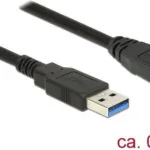 DeLock Regular USB 3.0 to micro USB Cable Μαύρο 0.5m (85071)