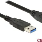 DeLock Regular USB 3.0 to micro USB Cable Μαύρο 5m (85076)