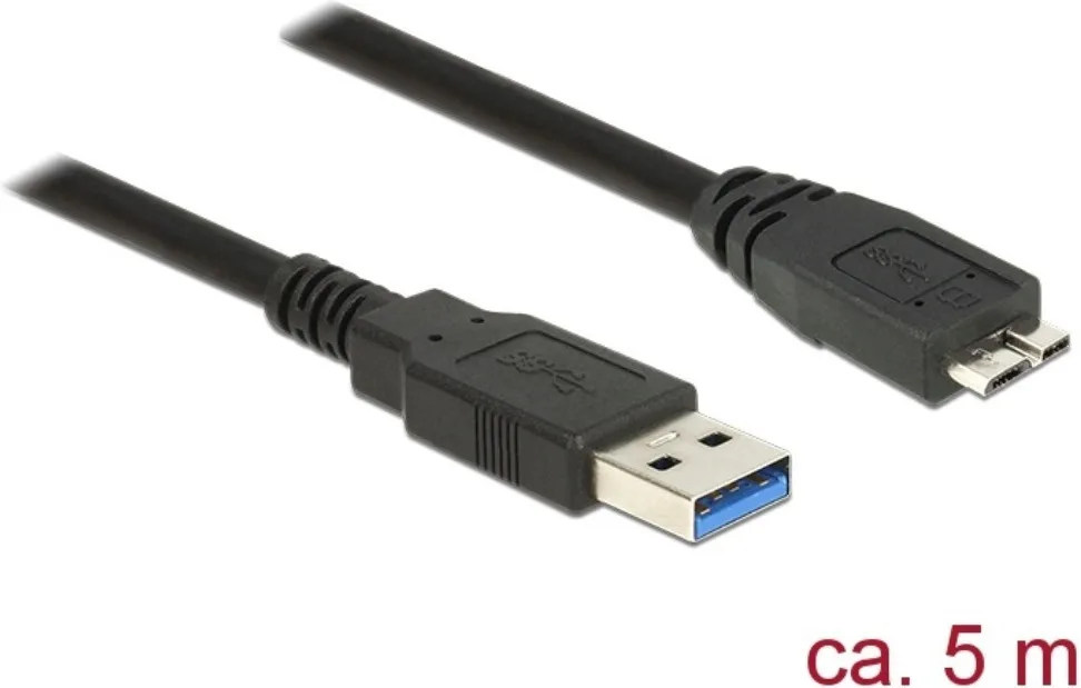 DeLock Regular USB 3.0 to micro USB Cable Μαύρο 5m (85076) - Image 1