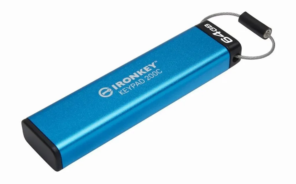 20240710172722_fca8e6b9.jpeg Kingston IronKey Keypad 200C 64GB USB 3.2 Stick με σύνδεση USB-C Μπλε - Image 1