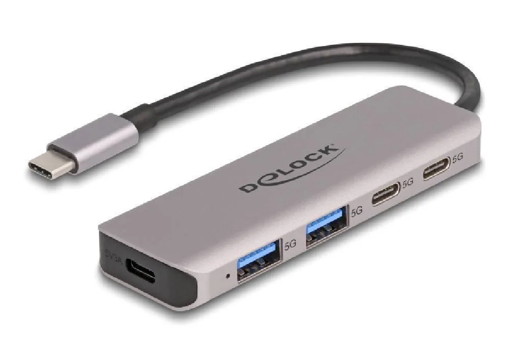 DeLock Hub 5 Θυρών USB 3.1 με σύνδεση USB-C Γκρι 64239 - Image 1