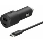 Motorola Φορτιστής Αυτοκινήτου 45W με Θύρες: 1xUSB 1xType-C μαζί με Καλώδιο Type-C Μαύρος