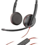 Poly Blackwire C3225 On Ear Multimedia Ακουστικά με μικρόφωνο και σύνδεση 3.5mm Jack / USB-A
