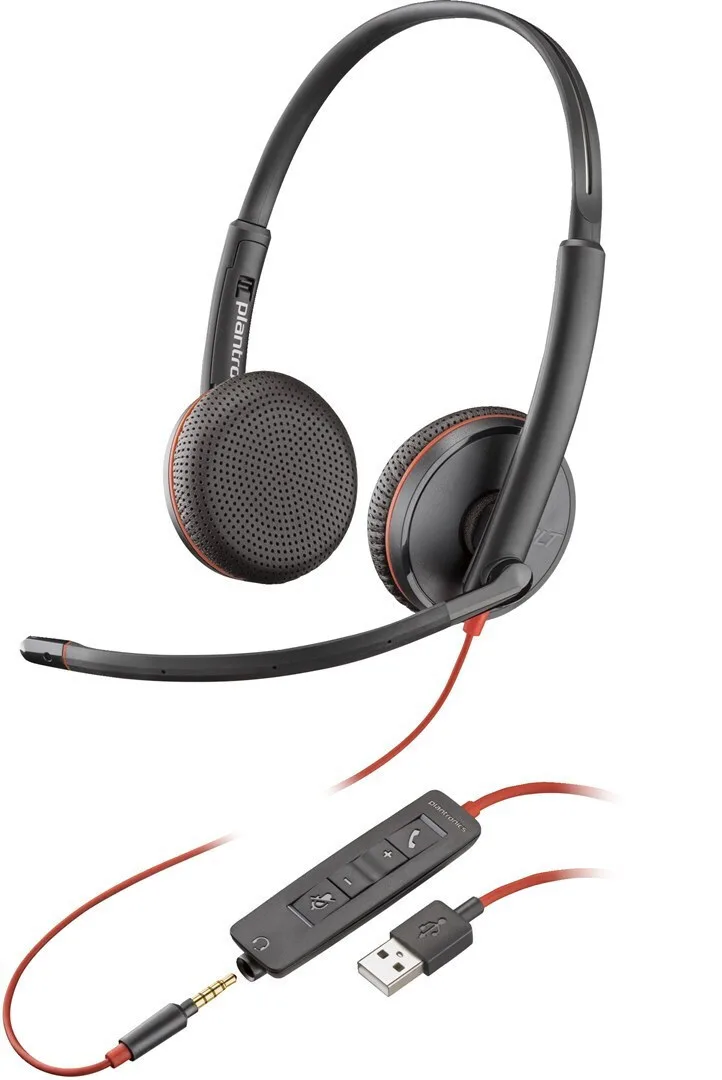 Poly Blackwire C3225 On Ear Multimedia Ακουστικά με μικρόφωνο και σύνδεση 3.5mm Jack / USB-A - Image 1
