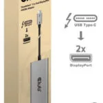 Club3D Μετατροπέας Thunderbolt 3 male σε DisplayPort 2x female Ασημί 1τμχ CSV-1586