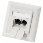 EFB Διπλή Πρίζα Δικτύου RJ45 με Πλαίσιο Τύπου Cat6 σε Λευκό Χρώμα ET-25211.1V1