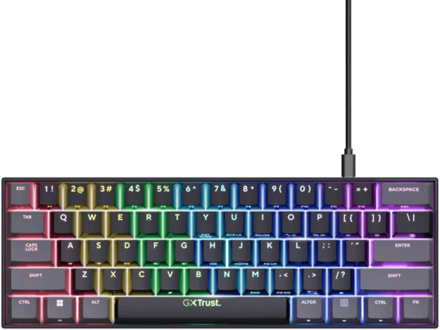 Trust GXT 867 Acira Gaming Μηχανικό Πληκτρολόγιο 60% με Outemu Red διακόπτες και RGB φωτισμό (Αγγλικό US) - Image 1