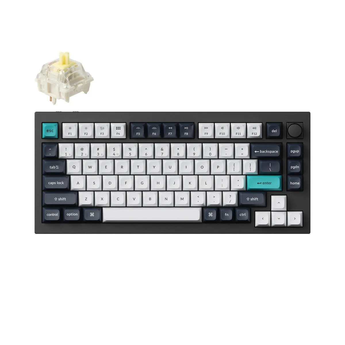 Keychron Q1 MAX Q1M-M4 Ασύρματο Gaming Μηχανικό Πληκτρολόγιο 75% με Gateron Jupiter Banana διακόπτες και RGB φωτισμό (Αγγλικό US) - Image 1