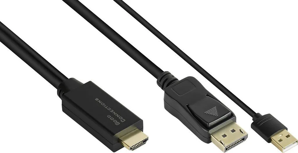 20240731165153_good_connections_cable_displayport_male_hdmi_male_2m_mayro_hdmi_dp020.jpeg Good Connections Cable DisplayPort male - HDMI male 2m Μαύρο (HDMI-DP020) - Image 1