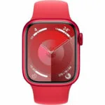 Apple Watch Series 9 Cellular Aluminium 41mm Αδιάβροχο με eSIM και Παλμογράφο (Red Sport Band - M/L)