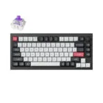 Keychron Q1H-M1 HE QMK Q1H-M1 Ασύρματο Gaming Μηχανικό Πληκτρολόγιο 75% με Gateron Double-Rail Magnetic Purple διακόπτες και RGB φωτισμό (Αγγλικό US) Carbon Black