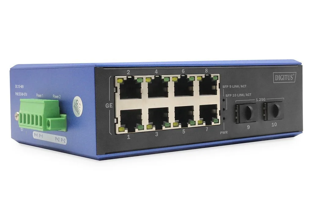 Digitus DN-651151 Unmanaged L2 PoE Switch με 8 Θύρες Gigabit (1Gbps) Ethernet και 2 SFP Θύρες - Image 1