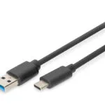 Digitus USB 2.0 Cable USB-C male - USB-A 60W PD Μαύρο 1m DB-300136-010-S
